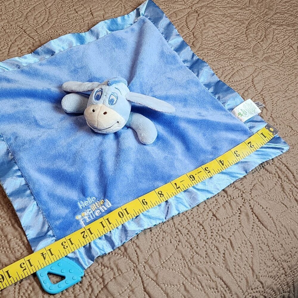 Disney Baby Eeyore blue lovey security blanket teether Hello Little Friend - Picture 6 of 6
